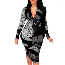 Load image into Gallery viewer, Leaf Print Bodycon Dress